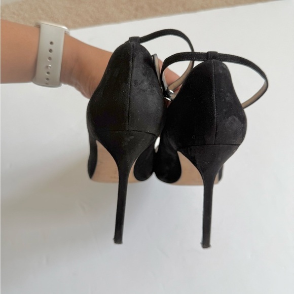 Manolo Blahnik Black Suede Leather BB Strap 115mm pointed toe pumps EU 40.5 - Picture 7 of 11